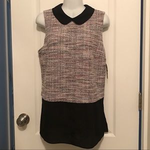 Maisen Jules Peter Pan Collar Tweed Tank Sz Large